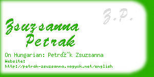 zsuzsanna petrak business card